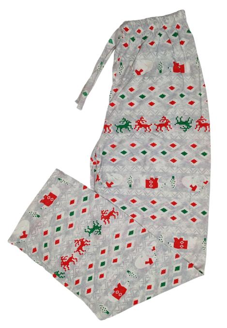 Pantaloni pijama dama Craciun,Culoare Gri ,Engros